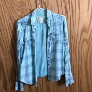 Plaid button down shirt